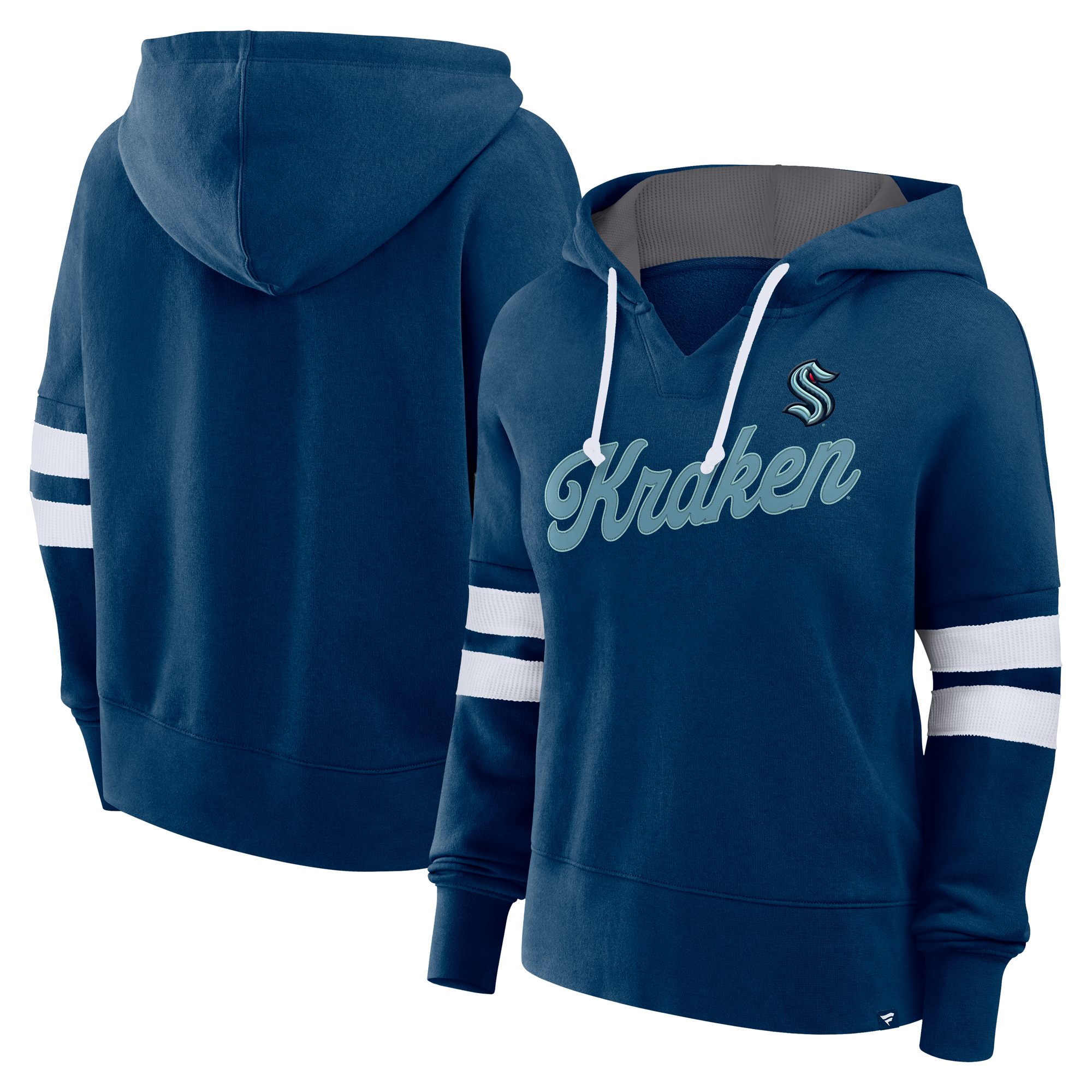 Women's Fanatics Deep Sea Blue Seattle Kraken Oversized Seize Pullover Hoodie